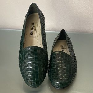 Trotters Leather loafer unique basket weave pattern, a wide and easy slip-on.